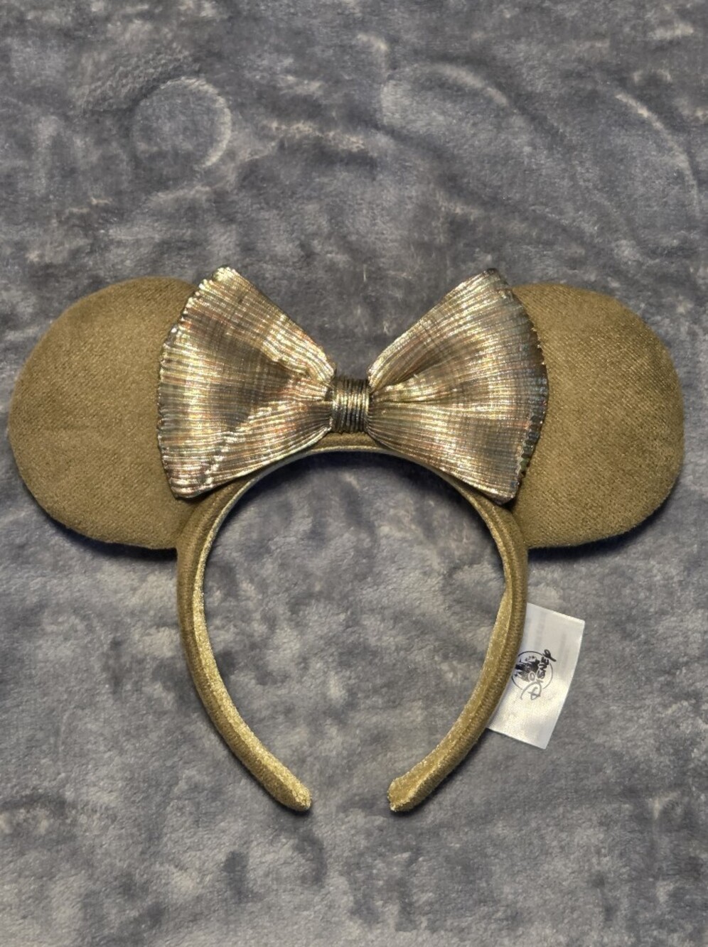 Olive Green Minnie Ear Headband with Bow